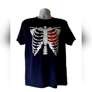 Crazy Dog Jackolantern Heart men's black short sleeve t-shirt size L